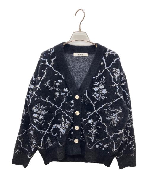 furfur（ファーファー）furfur (ファーファー) フラワーブーケニットコーディガン ブラック サイズ:Freeの古着・服飾アイテム