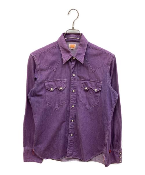 SUGAR CANE（シュガーケーン）SUGAR CANE (シュガーケーン) ウエスタンシャツ パープル サイズ:Ｓの古着・服飾アイテム