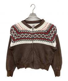 C.A.B.CLOTHING（キャブクロージング）の古着「雪柄スウェットカーディガン」｜ブラウン