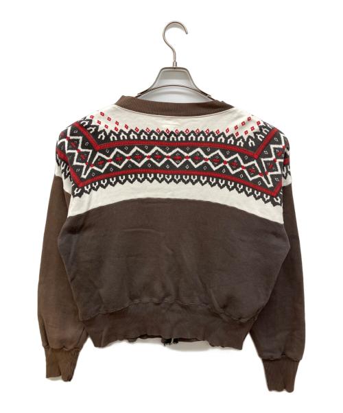C.A.B.CLOTHING（キャブクロージング）C.A.B.CLOTHING (キャブクロージング) 雪柄スウェットカーディガン ブラウン サイズ:Ｍの古着・服飾アイテム