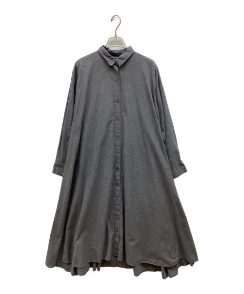 mizuiro-ind（ミズイロインド）mizuiro-ind (ミズイロインド) 長袖シャツワンピース グレー サイズ:FREEの古着・服飾アイテム
