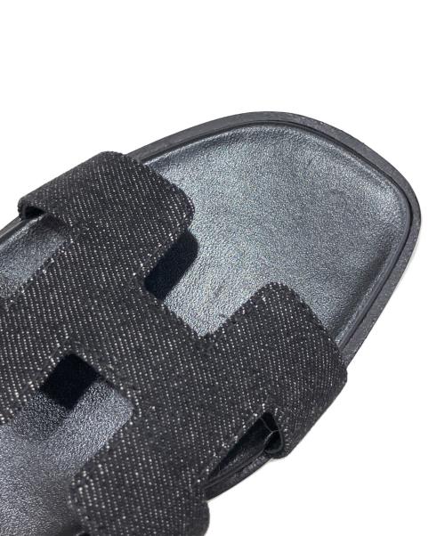 HERMES（エルメス）HERMES (エルメス) オラン フラットサンダル ブラック サイズ:37の古着・服飾アイテム