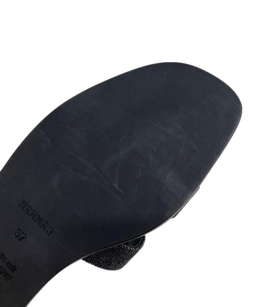 HERMES（エルメス）HERMES (エルメス) オラン フラットサンダル ブラック サイズ:37の古着・服飾アイテム