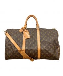 LOUIS VUITTON（ルイ ヴィトン）の古着「キーポル･バンドリエール 50　モノグラム　ボストンバッグ」｜ブラウン
