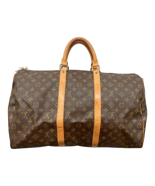 LOUIS VUITTON（ルイ ヴィトン）LOUIS VUITTON (ルイ ヴィトン) キーポル･バンドリエール 50　モノグラム　ボストンバッグ ブラウンの古着・服飾アイテム