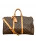 LOUIS VUITTON（ルイ ヴィトン）の古着「キーポル･バンドリエール 50　モノグラム　ボストンバッグ」｜ブラウン
