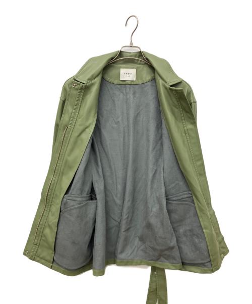 Ameri（アメリ）AMERI (アメリ) フェイクレザージャケット カーキ サイズ:Freeの古着・服飾アイテム