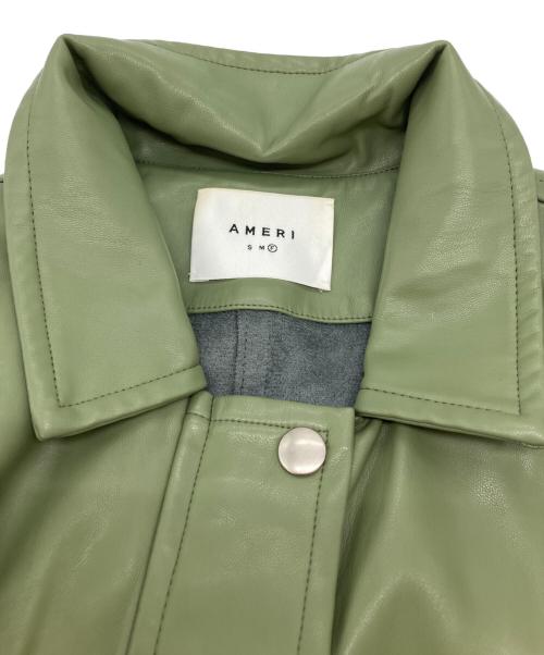 Ameri（アメリ）AMERI (アメリ) フェイクレザージャケット カーキ サイズ:Freeの古着・服飾アイテム