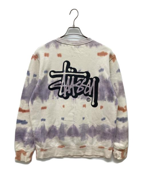 stussy（ステューシー）stussy (ステューシー) タイダイ柄 クルーネックスウェット ホワイト サイズ:Ｓの古着・服飾アイテム