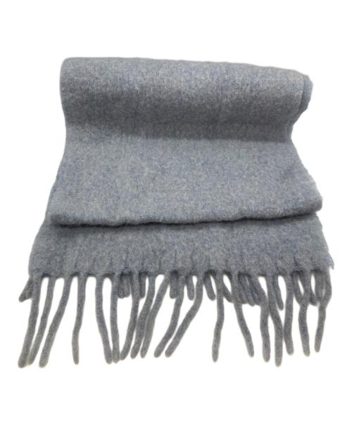 MARNI（マルニ）MARNI (マルニ) アルパカ フリンジ ロゴ マフラー ブルーの古着・服飾アイテム