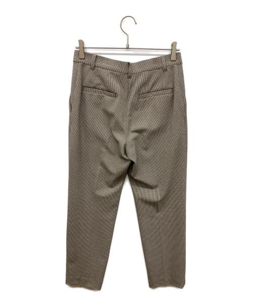 自由区（ジユウク）自由区 (ジユウク) TRギャバチェック柄テーパード パンツ ブラウン サイズ:40の古着・服飾アイテム