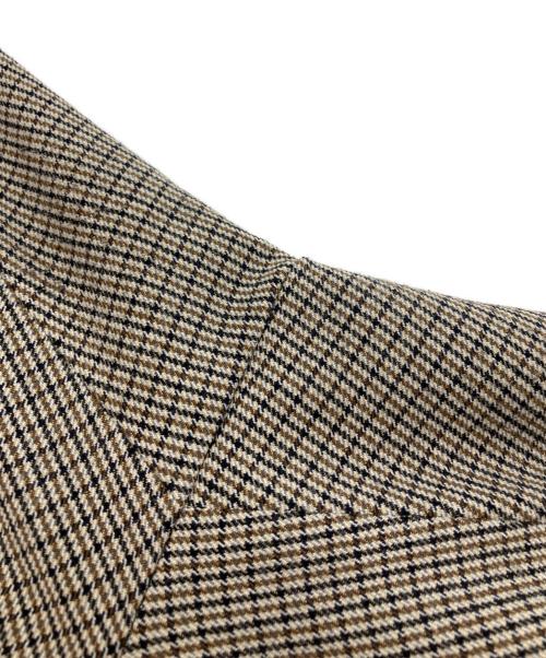 自由区（ジユウク）自由区 (ジユウク) TRギャバチェック柄テーパード パンツ ブラウン サイズ:40の古着・服飾アイテム