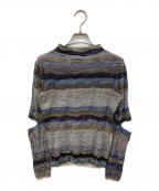 PERVERZEパーバーズ）の古着「Wave Border Loose Knit T-shirt」｜グレー