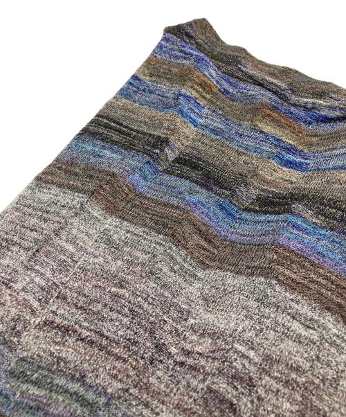 PERVERZE（パーバーズ）PERVERZE (パーバーズ) Wave Border Loose Knit T-shirt グレー サイズ:FREEの古着・服飾アイテム