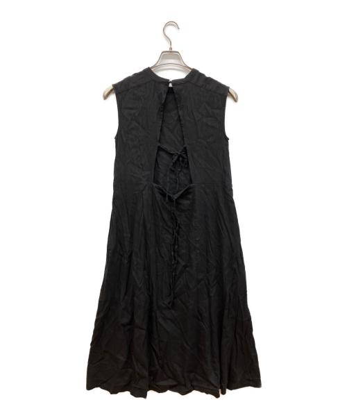 regleam（リグリーム）REGLEAM (リグリーム) バックシャンリネンワンピース ブラック サイズ:FREEの古着・服飾アイテム