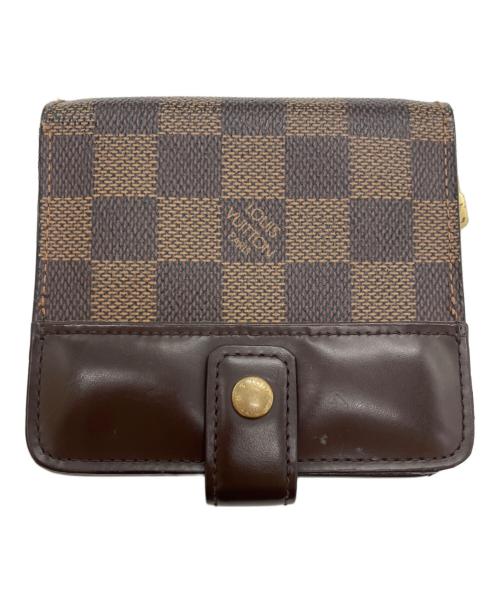 LOUIS VUITTON（ルイ ヴィトン）LOUIS VUITTON (ルイ ヴィトン) 2つ折り財布　コンパクトジップ　ダミエ・エベヌ ブラウンの古着・服飾アイテム