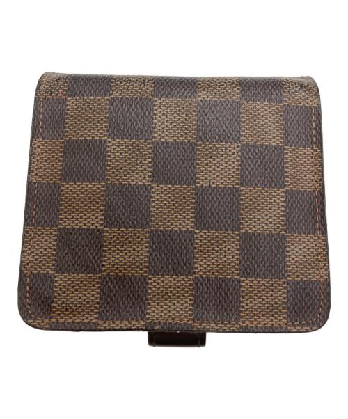 LOUIS VUITTON（ルイ ヴィトン）LOUIS VUITTON (ルイ ヴィトン) 2つ折り財布　コンパクトジップ　ダミエ・エベヌ ブラウンの古着・服飾アイテム