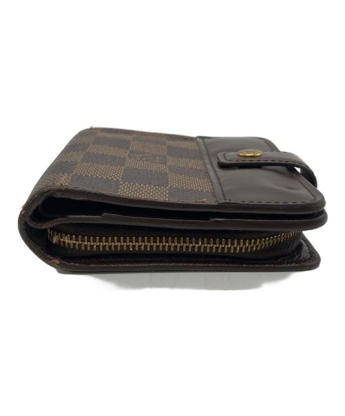 LOUIS VUITTON（ルイ ヴィトン）LOUIS VUITTON (ルイ ヴィトン) 2つ折り財布　コンパクトジップ　ダミエ・エベヌ ブラウンの古着・服飾アイテム