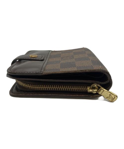 LOUIS VUITTON（ルイ ヴィトン）LOUIS VUITTON (ルイ ヴィトン) 2つ折り財布　コンパクトジップ　ダミエ・エベヌ ブラウンの古着・服飾アイテム