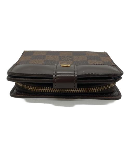 LOUIS VUITTON（ルイ ヴィトン）LOUIS VUITTON (ルイ ヴィトン) 2つ折り財布　コンパクトジップ　ダミエ・エベヌ ブラウンの古着・服飾アイテム