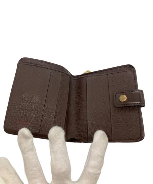 LOUIS VUITTON（ルイ ヴィトン）LOUIS VUITTON (ルイ ヴィトン) 2つ折り財布　コンパクトジップ　ダミエ・エベヌ ブラウンの古着・服飾アイテム