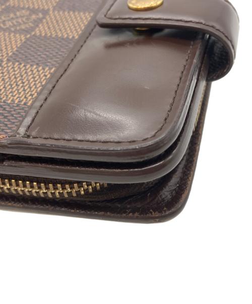 LOUIS VUITTON（ルイ ヴィトン）LOUIS VUITTON (ルイ ヴィトン) 2つ折り財布　コンパクトジップ　ダミエ・エベヌ ブラウンの古着・服飾アイテム