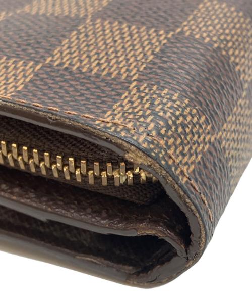 LOUIS VUITTON（ルイ ヴィトン）LOUIS VUITTON (ルイ ヴィトン) 2つ折り財布　コンパクトジップ　ダミエ・エベヌ ブラウンの古着・服飾アイテム