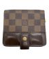 LOUIS VUITTON（ルイ ヴィトン）の古着「2つ折り財布　コンパクトジップ　ダミエ・エベヌ」｜ブラウン
