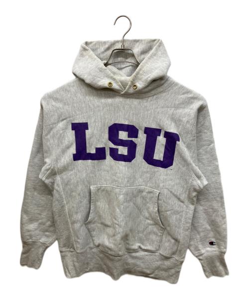 Champion REVERSE WEAVE（チャンピオン リバース ウィーブ）Champion REVERSE WEAVE (チャンピオン リバース ウィーブ) REVERSE WEAVE HOODIE ''L S U'' グレー サイズ:Lの古着・服飾アイテム