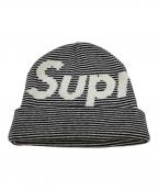 SUPREMEシュプリーム）の古着「Big Logo Beanie」｜ホワイト×ブラック