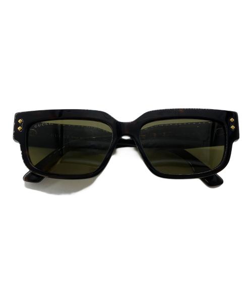 GUCCI（グッチ）GUCCI (グッチ) スクエア型 セルフレーム フルリム ロゴ アイウェア ブラック サイズ:56□17-145の古着・服飾アイテム