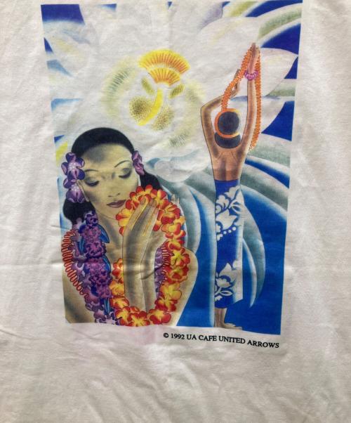 ONEITA（オニータ）ONEITA (オニータ)  90's　プリントTシャツ　1992 UA CAFE UNITED ARROWS シングルステッチ ホワイト サイズ:Mの古着・服飾アイテム