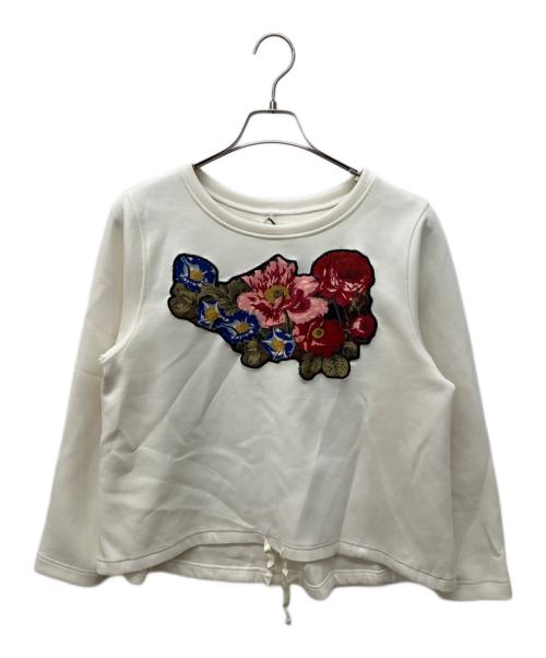 INGEBORG（インゲボルグ）INGEBORG (インゲボルグ) 刺繍スウェット アイボリー サイズ:4の古着・服飾アイテム