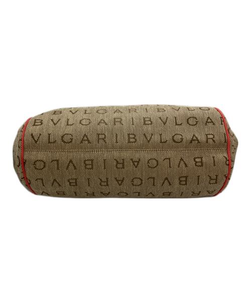 BVLGARI（ブルガリ）BVLGARI (ブルガリ) ロゴマニアハンドバッグ レッド×ベージュの古着・服飾アイテム