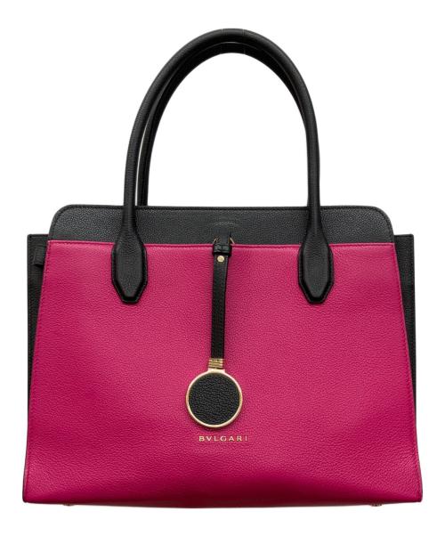 BVLGARI（ブルガリ）BVLGARI (ブルガリ) ブルガリ・ブルガリ アルバ トートバッグ 2WAY ピンク×ブラックの古着・服飾アイテム