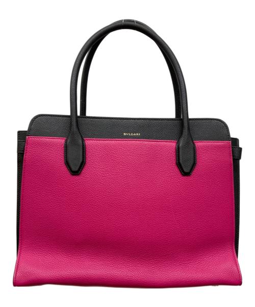 BVLGARI（ブルガリ）BVLGARI (ブルガリ) ブルガリ・ブルガリ アルバ トートバッグ 2WAY ピンク×ブラックの古着・服飾アイテム