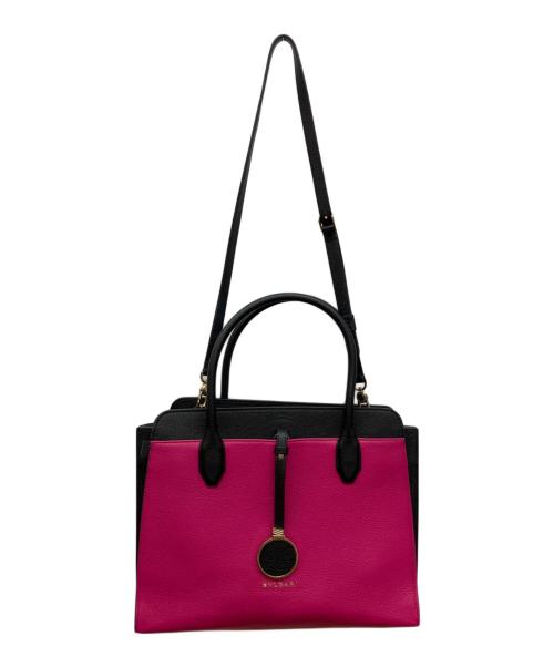 BVLGARI（ブルガリ）BVLGARI (ブルガリ) ブルガリ・ブルガリ アルバ トートバッグ 2WAY ピンク×ブラックの古着・服飾アイテム