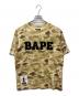 A BATHING APE（アベイシングエイプ）の古着「カモフラプリントTシャツ」｜ベージュ