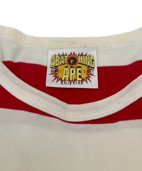 A BATHING APE（アベイシングエイプ）A BATHING APE (アベイシングエイプ) ボーダーTシャツ レッド×ホワイト サイズ:不明の古着・服飾アイテム