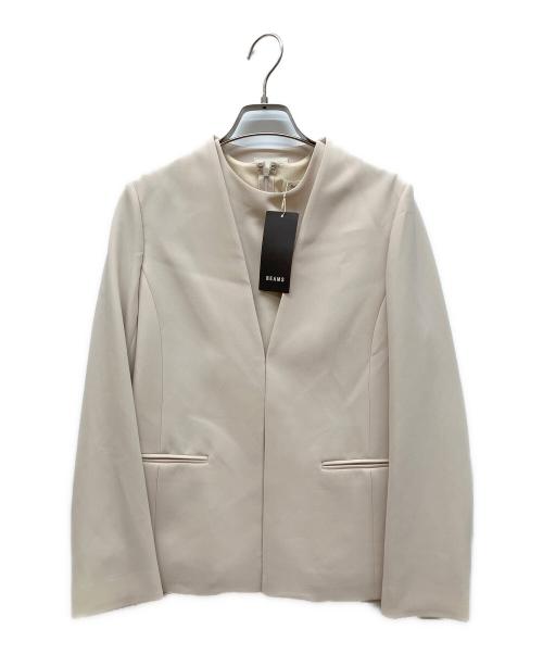 Demi-Luxe Beams（デミルクス ビームス）Demi-Luxe Beams (デミルクス ビームス) ノーカラー3Pセットアップ ベージュ サイズ:36/36/34の古着・服飾アイテム