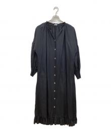 IENA（イエナ）の古着「コットンリネンヘムフリルワンピース」｜ブラック