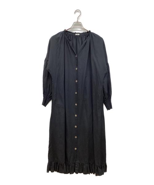IENA（イエナ）IENA (イエナ) コットンリネンヘムフリルワンピース ブラック サイズ:38の古着・服飾アイテム
