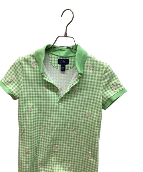 POLO RALPH LAUREN（ポロ・ラルフローレン）POLO RALPH LAUREN (ポロ・ラルフローレン) チェックシャツワンピース 黄緑 サイズ:Lの古着・服飾アイテム