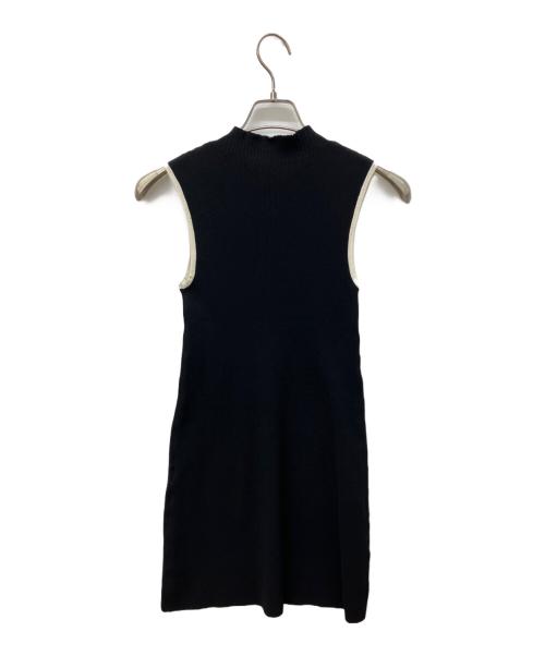 Lily Brown（リリーブラウン）Lily Brown (リリーブラウン) MARY QUANT (マリークヮント) デイジー刺繍ニットワンピース ブラック サイズ:FREEの古着・服飾アイテム