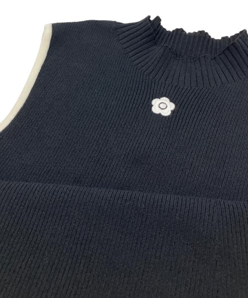 Lily Brown（リリーブラウン）Lily Brown (リリーブラウン) MARY QUANT (マリークヮント) デイジー刺繍ニットワンピース ブラック サイズ:FREEの古着・服飾アイテム
