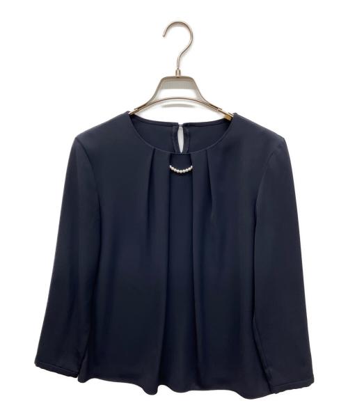 UNTITLED（アンタイトル）UNTITLED (アンタイトル) ジョーゼットブラウス ネイビー サイズ:2の古着・服飾アイテム