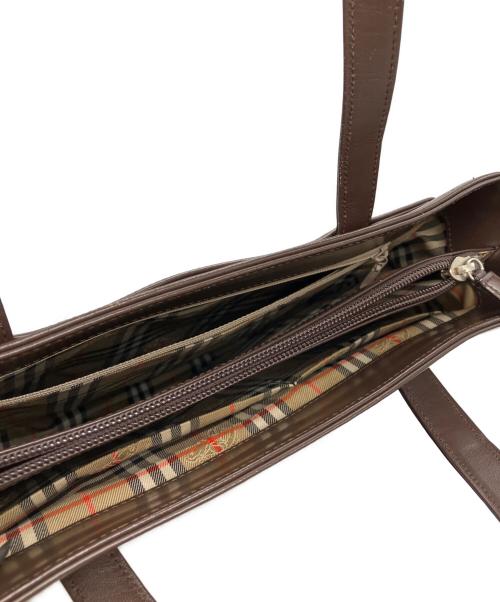 BURBERRY（バーバリー）BURBERRY (バーバリー) ノバチェックレザーハンドバッグ ブラウンの古着・服飾アイテム