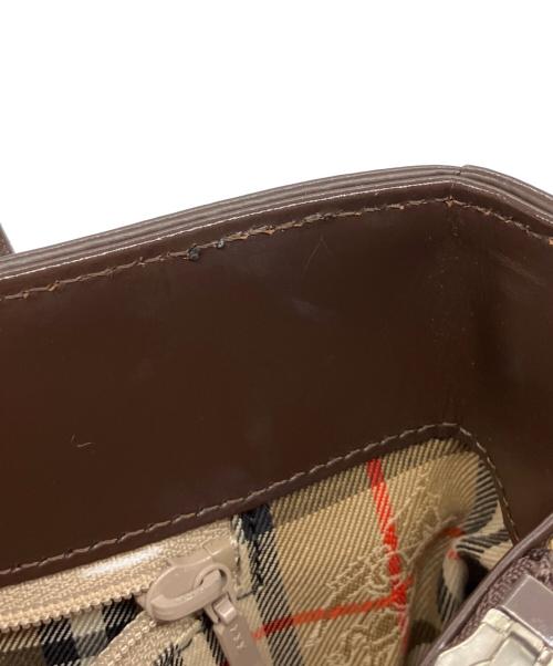 BURBERRY（バーバリー）BURBERRY (バーバリー) ノバチェックレザーハンドバッグ ブラウンの古着・服飾アイテム