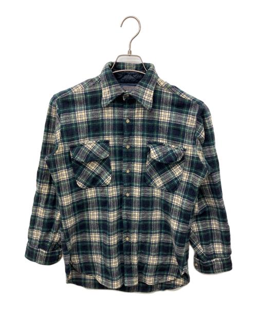 PENDLETON（ペンドルトン）PENDLETON (ペンドルトン) 70's ウールチェックシャツ グリーン サイズ:Mの古着・服飾アイテム