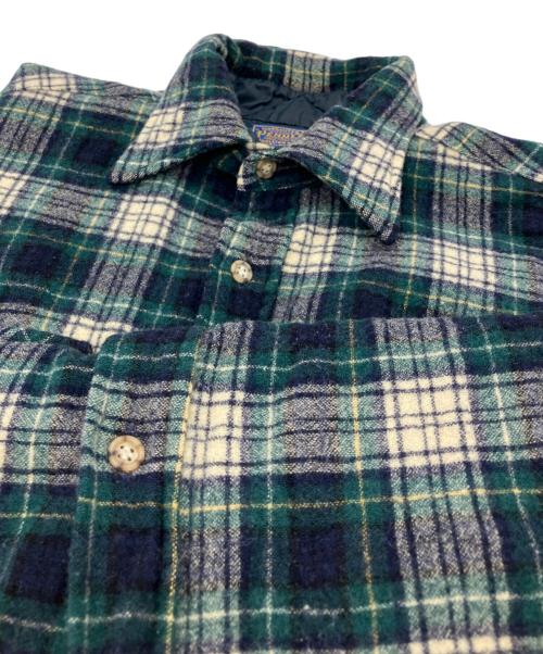 PENDLETON（ペンドルトン）PENDLETON (ペンドルトン) 70's ウールチェックシャツ グリーン サイズ:Mの古着・服飾アイテム